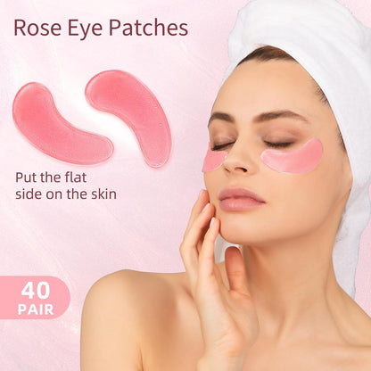 Under Eye Patches, 40 Pairs Eye Mask for Dark Circles, Puffy Eyes, Undereye Bags,Wrinkles,Eye Mask Patches with Rose, Eye Treatment Skin Care for Men & Women Gift