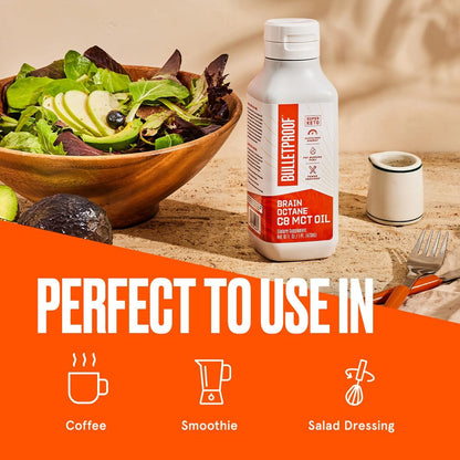 Bulletproof Brain Octane C8 MCT Oil, 16 Ounces (Pack of 2), Keto Supplement for Sustained Energy and Craving Support