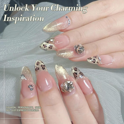 BORN PRETTY Gold Cat Magnetic Eye Gel Nail Polish Holographic Glitter Gel Polish Glass Magnetic Gel Nail Polish 15ML