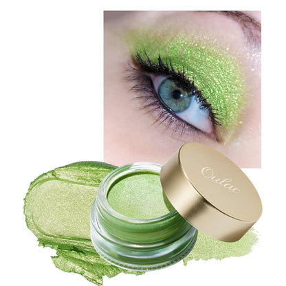 Oulac Lime Green Eyeshadow-Green Glitter Eyeshadow Highly Pigmented Waterproof & Long Lasting for Women with Moisturizing Formula. Multi-use for Highlighter. 6g (15)