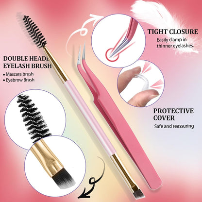 DIY Lash Extension Kit 720Pcs 10-18mm D Curl Lashes Clusters with Lash Bond and Seal Glue Remover Lash Shampoo Cleansing Brush Headband Wristband Tweezers Eyelash Brush Applicator