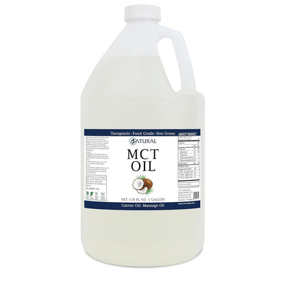 MCT Oil, Certified Food and Therapeutic Grade, Carrier Oil, Massage Oil, Hydrating Oil, Hair Oil, 0 Additives, Pure MCT Oil (128 Ounce (1Gallon))