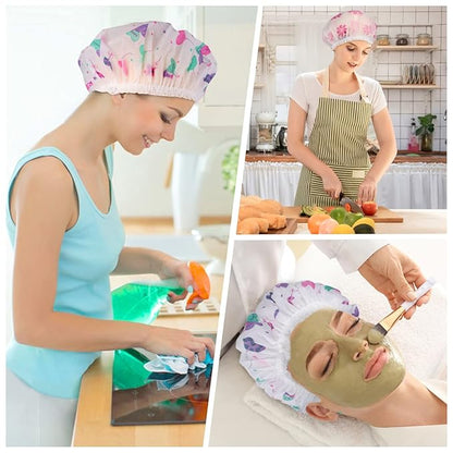 6 pcs shower caps, waterproof