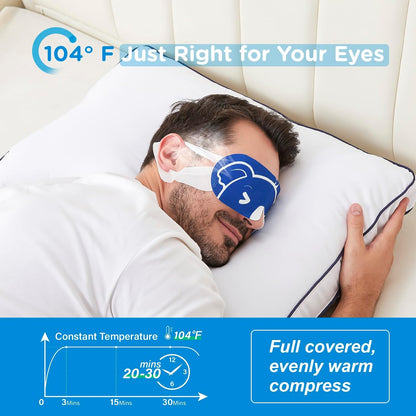 20 Packs Men's Steam Eye Mask for Dry Eyes, Spa Warm Eye Mask, Heated Sleep Mask for Dark Circles, Puffy Eyes, Plane Travel Essentials, Sleep gift set for Men|Teacher|Dad|Boyfriend|Family(Unscented)