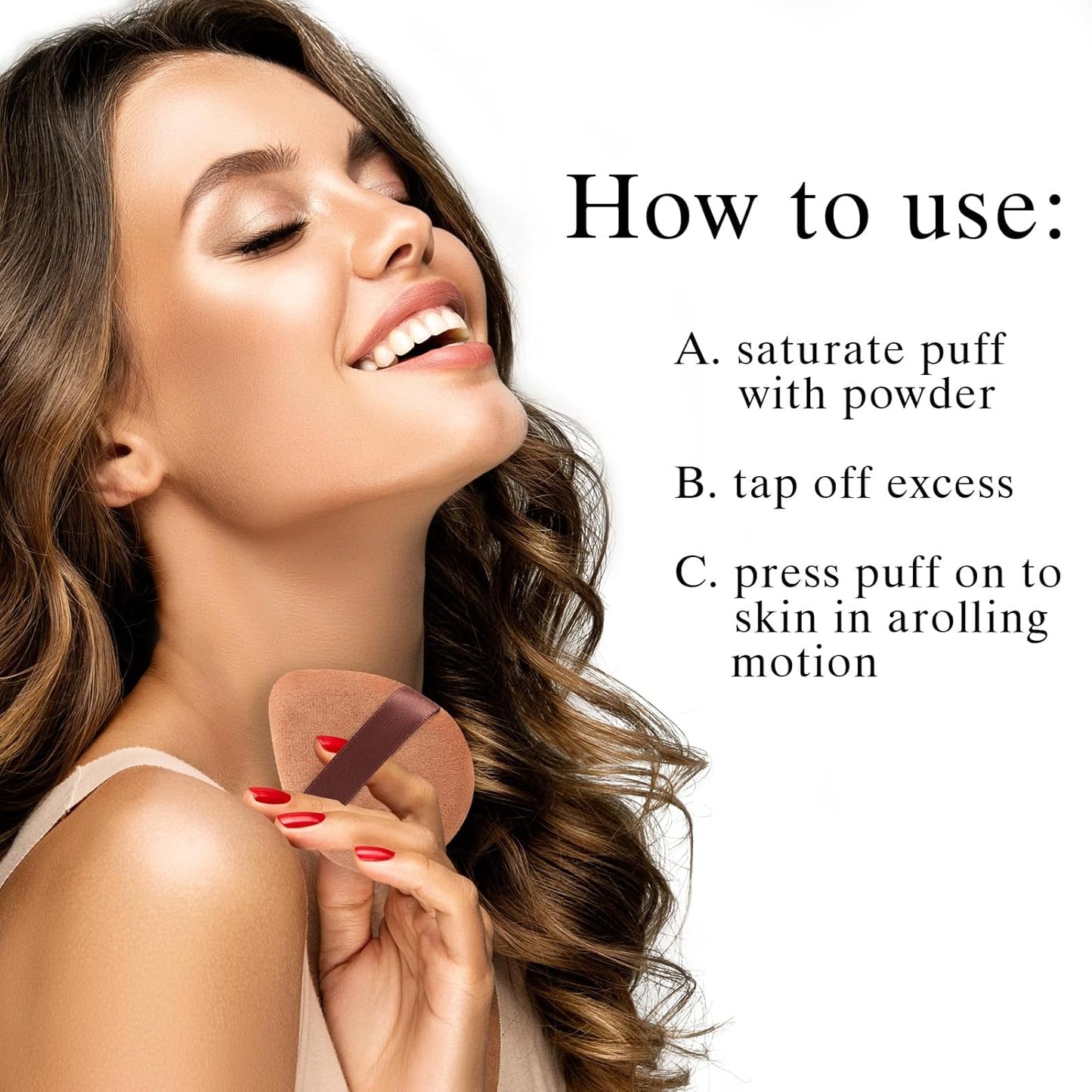 Powder Puff for Face Powder Triangle Beauty Blender Sponge Halo Glow Brown Powder Puff for Flawless Makeup Application