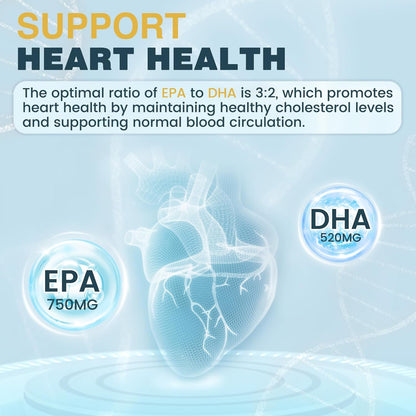 NATURE TARGET Omega 3 Fish Oil 2000mg Softgels with Vitamin D3 & E & A - EPA & DHA- Max-Absorption, Supports Heart, Brain & Immune Health, Non-GMO, 120 Softgels
