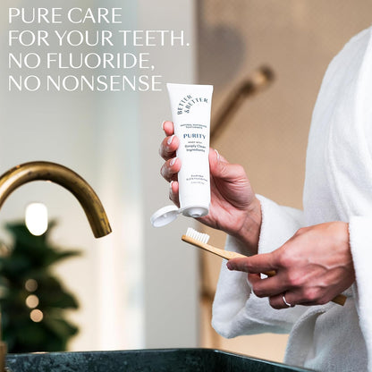 Better & Better Purity Toothpaste | Natural Whitening Toothpaste Without Additives | Organic, Vegan, Fluoride & SLS Free | Coconut-Based Formula w/Fresh Mint Flavor | 3.4oz