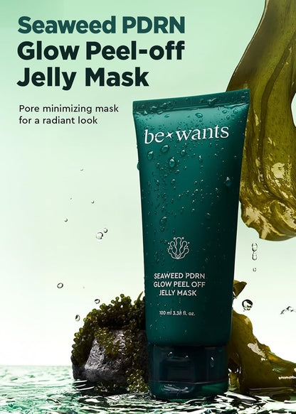 Bewants Seaweed PDRN Peel-Off Wrapping Jelly Mask 3.38 fl oz | Exfoliating Facial Mask with AHA BHA & Niacinamide | Pore Minimizing | Smoother Skin Texture | 1 Pack