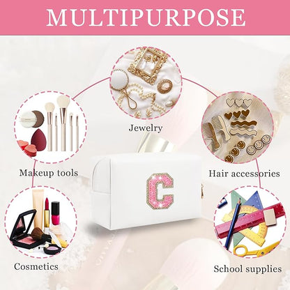 Personalized initial letter makeup bag,