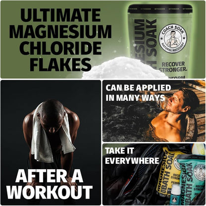 Coach Soak Recovery Bath Soak and Magnesium Lotion with MSM Eucalyptus Tea Tree Bundle (Eucalyptus)