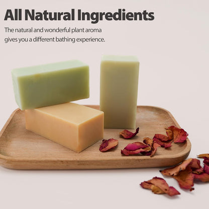 Natural Bar Soaps with Shea Butter,Body Botanical Soap Bars Variety Soap:3 Pack Scent Clary Sage,Lemongrass,Tea Tree Soap Bars,Antibacterial Bath Soap for Men&Women All Skin Body Wash Gift
