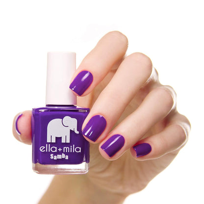 Ella+mila Professional Quick Dry Long-Lasting & Chip-Resistant Nail Polish - Samba Collection Purple Reign - 0.45 fl oz