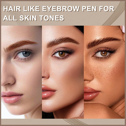 Boobeen 2pcs Waterproof Eyebrow Pen，Dual-Ended Eyeliner Microblading Eyebrow Pencil for Women，Long Lasting Hair-Like Brow Pen with Brow Brush，Dark Brown