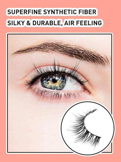 Wispy Lashes False Eyelashes Natural Manga Lashes Anime Lashes with Thinner Band Volume Fake Eyelashes Siligli 12mm Curly Eye Lashes Pack 7 Pair