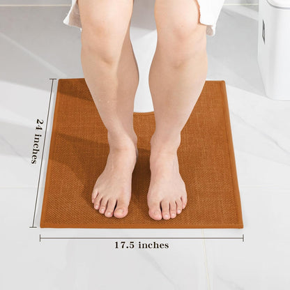 chakme Bathroom Rugs Mat U-Shaped 24x17, Ultra ThinNon Slip Bath Mat Small Quick Dry Absorbent Bath Matfor Bathroom Floor, (Orange, U-24"x17")