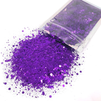 Purple - Face & Body Glitter - Chunky Glitter - Cosmetic Grade - Uses Include: Festival Rave Makeup Face Body Nails Resin Arts & Crafts, Resin, Tumblers