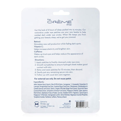 The Crème Shop - Rested Hydrogel Under Eye Patches for Dark Circles - Korean Skincare (3 Pack)