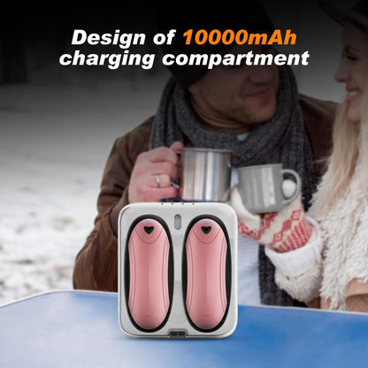 Hand Warmers 2 Pack with 10000mAh Charging Box,Portable Pocket Heater,24Hrs Long Safe Heat,Outdoor, Travel, Golf, Hunting, Camping,Gifts for Men Women