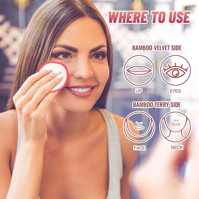 Reusable cotton rounds,14 pieces dual