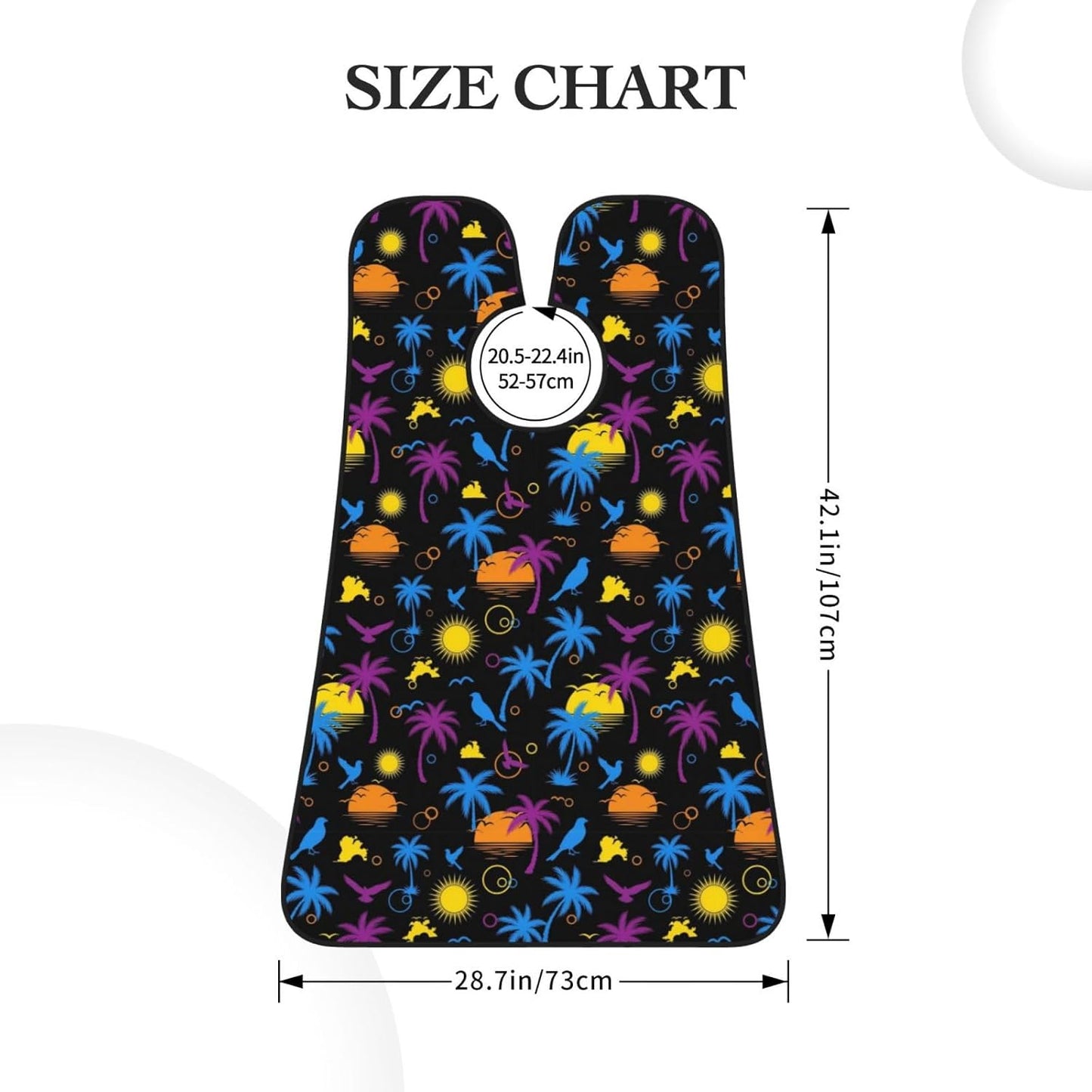 Waterproof Beard Grooming Bib, Tropical Palm Tree Beach Sun Art Shave Bib, Non-Stick Hair Catcher for Shaving Trimming, Apron Essential for Men Dad