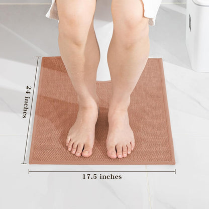 chakme Bathroom Rugs Mat U-Shaped 24x17, Ultra ThinNon Slip Bath Mat Small Quick Dry Absorbent Bath Matfor Bathroom Floor, (Dark Pink, U-24"x17")