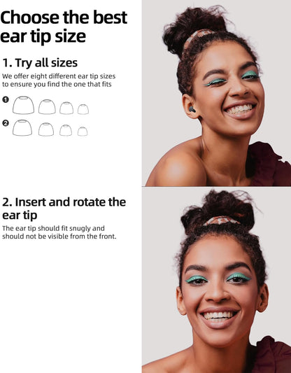 Ear Plugs for Sleeping 0.1Oz UltraComfy, 45dB Noise Reduction Ear Plug For Ear Protection with 8 Tips, Reusable Noise Cancelling Ear Plugs for Concerts, Focus, Snoring, Earplugs With Case Black