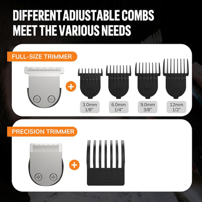 Beard Trimmer for Men Hair Clippers - 6 in 1 Professional Grooming Kit Cordless Hair Clipper Trimmers Set Waterproof,Electric Shaver Razor for Face Nose Body Mustache