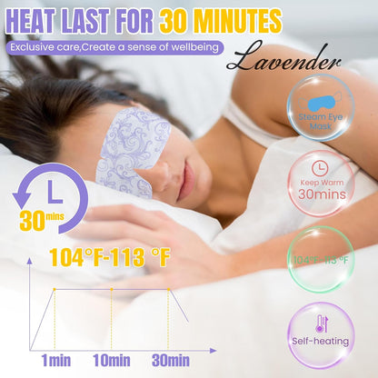 XPCARE 16 Pack Steam Eye Masks for Dry Eyes, Heated Eye Mask Warm Compress for Eyes,Disposable Heated Eye Mask for Dark Circles, Puffy Eyes, Relief Stress Eye Fatigue（Lavender）