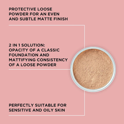 ARTDECO Mineral Powder Foundation - honey – loose setting powder for a smooth & matte finish - medium coverage - perfect for sensitive & oily skin - makeup with zinc & magnesium - vegan - 0.53 Oz