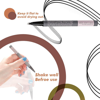 Eyebrow Pencil Black, Microblading Eyebrow Pen for Women, Long lasting Black Brow Pencil for 24H Perfect Brows, Hair Like Strokes, Smudge-Proof YES.EYE DO (Black Out- Natural Black)