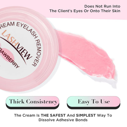 LASHVIEW Eyelash Extension Remover Cream, Strawberry Flavor, Lash Extension Remover Cream,5g
