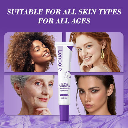 Eye Cream, Retinol Eye Cream for Dark Circles, Puffiness Anti Aging, With Hyaluronic Acid, Peptides, Caffeine Reduces Bags, Smooths Wrinkles & Fine Lines, Dark Circles Under Eye Treatment