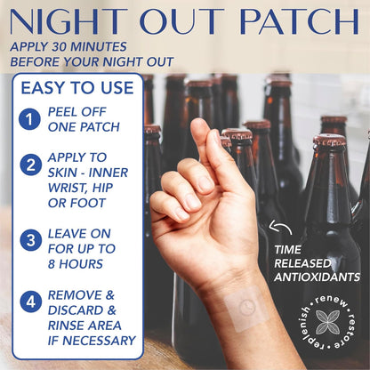 Laki Naturals Night-Out Patch (Pack of 15) | Reclaim Your Vitality and Equilibrium After Parties, Bars and Fun