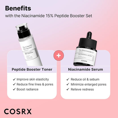 COSRX Niacinamide 15% Peptide Booster Set - Amazon Exclusive - Korean Skin Care Set, Gift Sets, Niacinamide Serum, Face Serum
