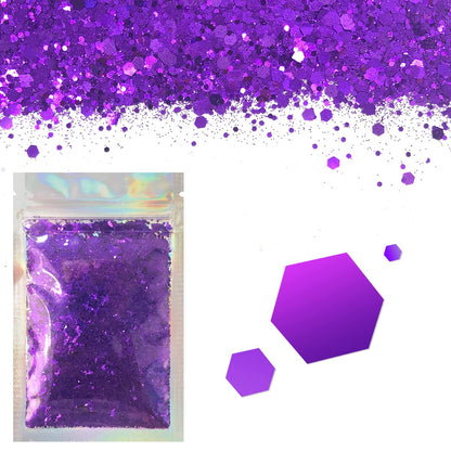 Purple - Face & Body Glitter - Chunky Glitter - Cosmetic Grade - Uses Include: Festival Rave Makeup Face Body Nails Resin Arts & Crafts, Resin, Tumblers