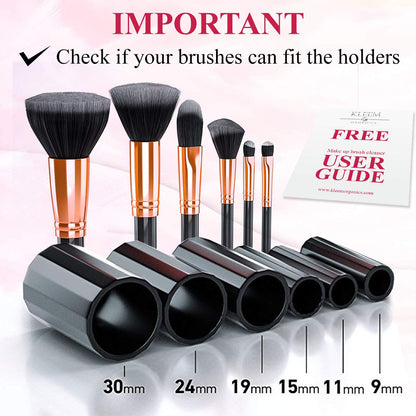 Electric Makeup Brush Cleaner Machine | Automatic Makeup Brush Washer & Spinning Dryer with Free Cleaner Shampoo | Dual-Fiber Bristles for Eyeshadow & Foundation | Made in USA | Black
