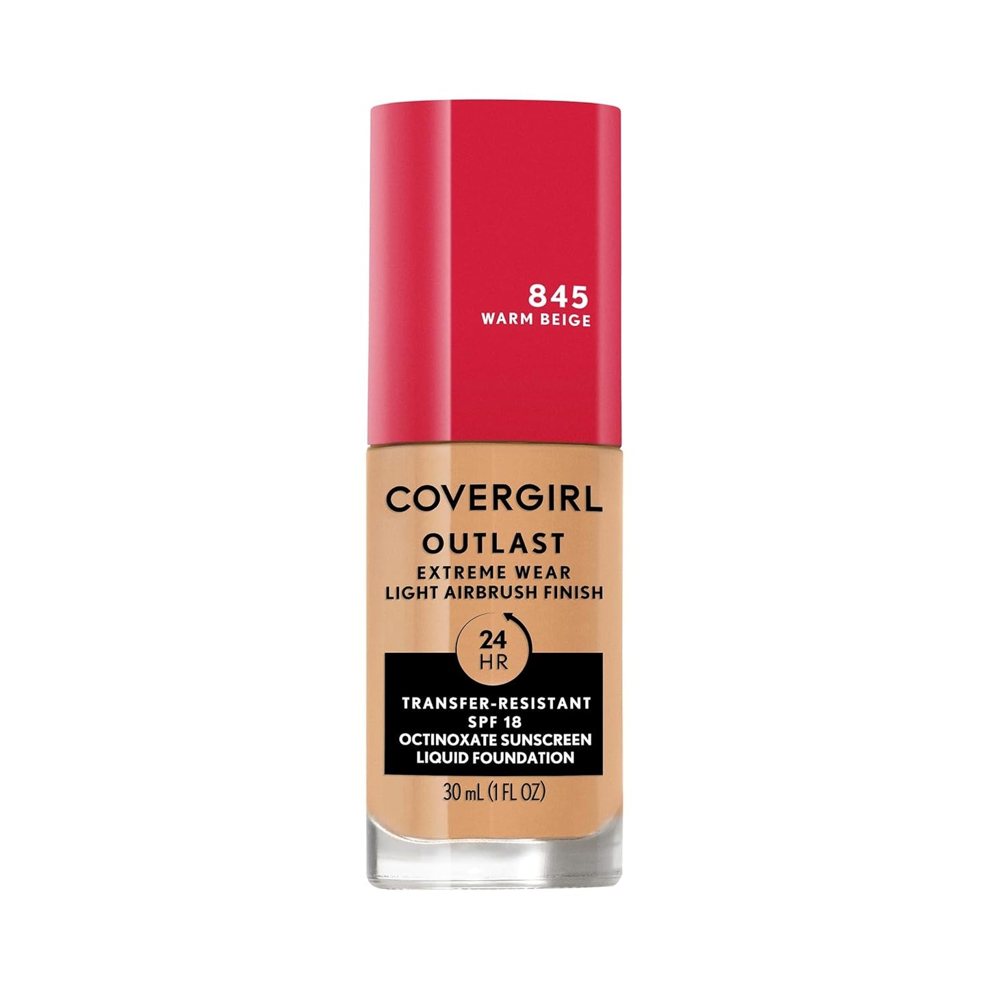 Covergirl Outlast Extreme Wear 3-in-1 Full Coverage Liquid Foundation, SPF 18 Sunscreen, Warm Beige, 1 Fl. Oz.