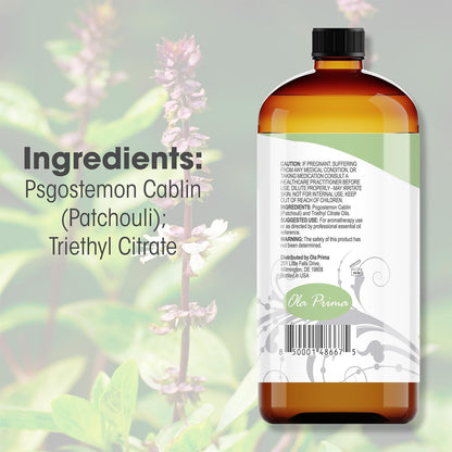 Ola Prima Oils 16oz - Patchouli Essential Oil - 16 Fluid Ounces