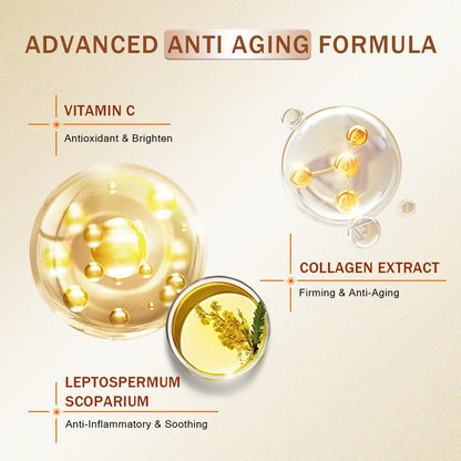 Vitamin C Serum for Face with Hyaluronic Acid, Boost Skin Collagen, Brightening, Antioxidant, Anti-Aging, Hydrate & Plump, Improve Appearance of Dark Spots, Tone, Fine Lines Facial Serum 30ml/1 fl oz