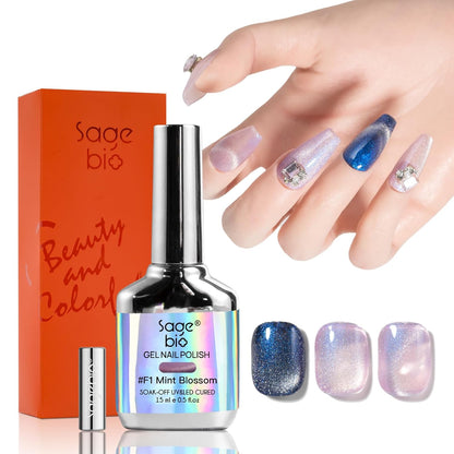 Cat Eye Gel Nail Polish, 15ml Magnetic Gel, High-Gloss Finish, Long-Lasting, DIY Manicure Kit with Magnet Stick, Stunning 3D Magnetic Effect, 01