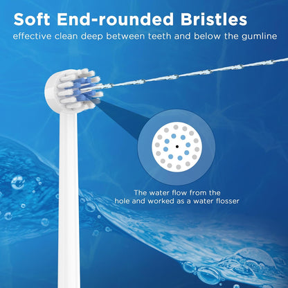 Replacement Tips for Waterpik Water Flosser (6 Brush Head Tips & Storage Case Bundle)