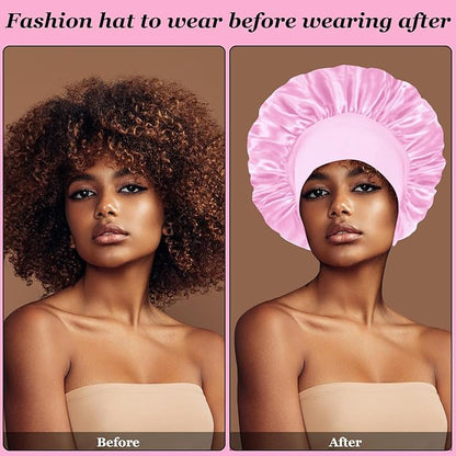 4pcs satin hair bonnet for