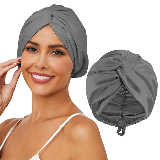 Adjustable silk satin hair bonnet