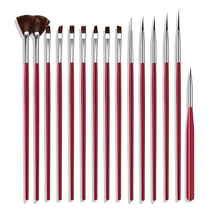 Auocattail 15 pcs nail brushes