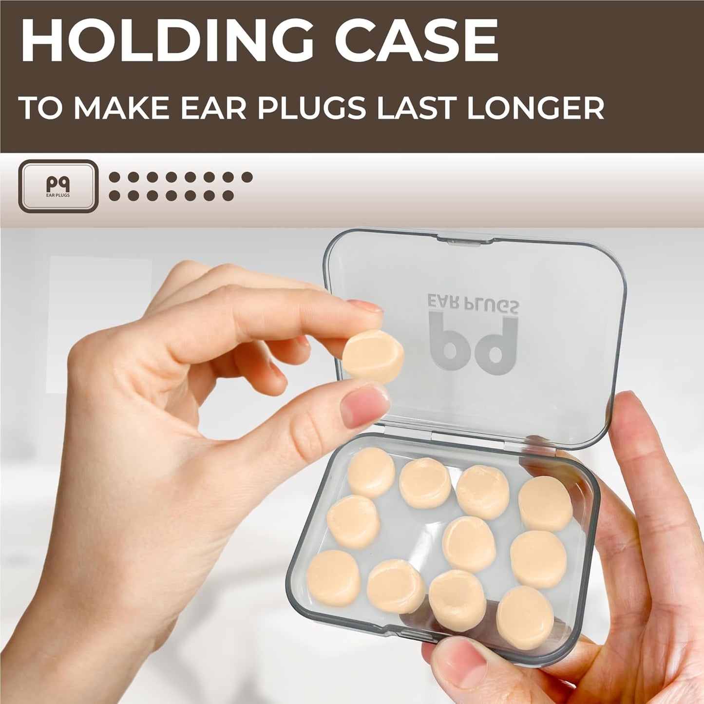 Peace&Quiet PQ Silicone Ear Plugs for Sleeping - 15 Wax Earplugs for Sleep and Swimming Ear Plugs, Soft Ear Covers for Sleeping and Water, Noise Cancelling 32Db, (15 Pillows), Skin Tone