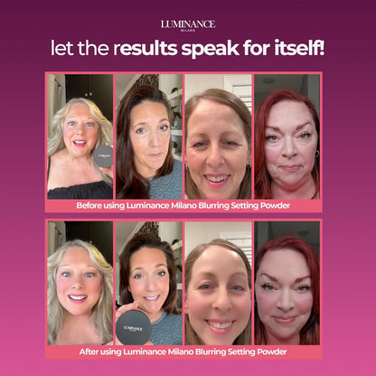 Original Luminance Milano Ultra Pink Powder Setting Powder Makeup – Mineral Loose Face Powder Makeup, Oil Control, Pore-Blurring, Matte Creaseless Baking, Ultra Pink