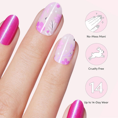 Dashing Diva Gloss Nail Strips Bundle - The Moody Florals Collection - Fleur Flair & Olive Branch - UV Free, Chip Resistant, Long Lasting Gel Stickers - Contains 2 Sets