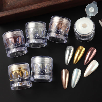 Chrome Nail Powder and 3D Nail Gel Kit, Metallic Mirror Glitter Effect Chrome Powder For Nail Art, Holographic Aurora Iridescent Dip Dust Pigment and 10g Sculpting Gel Set for Nail Decor DIY