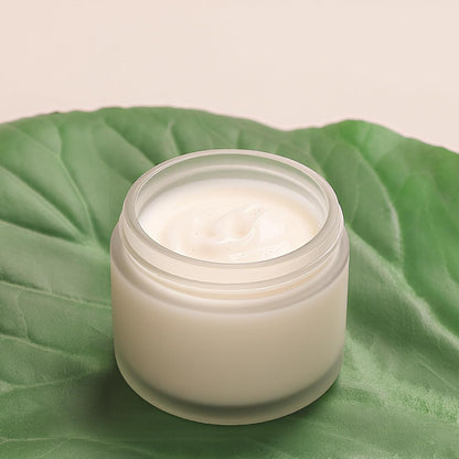 2oz Jars with Lids, Hoa Kinh 24 Pack Frosted Glass Jars with Woodgrain Lids Empty Cosmetic Containers Round Airtight Glass Jar with Inner Liners and Lid for Storing Lotions, Powders, and Ointments