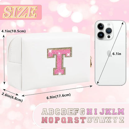 Personalized initial letter makeup bag,